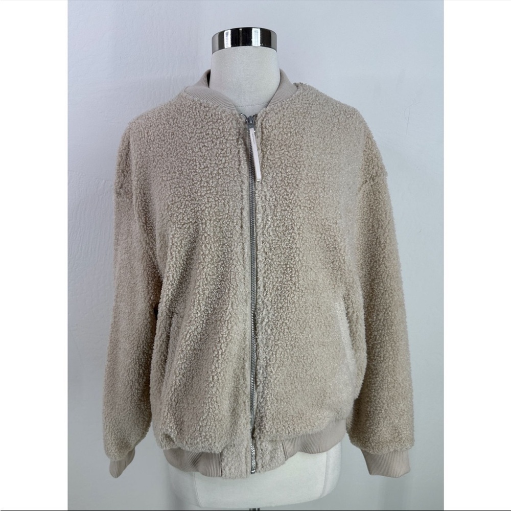 Avec Les Filles Sherpa Zip Up Jacket